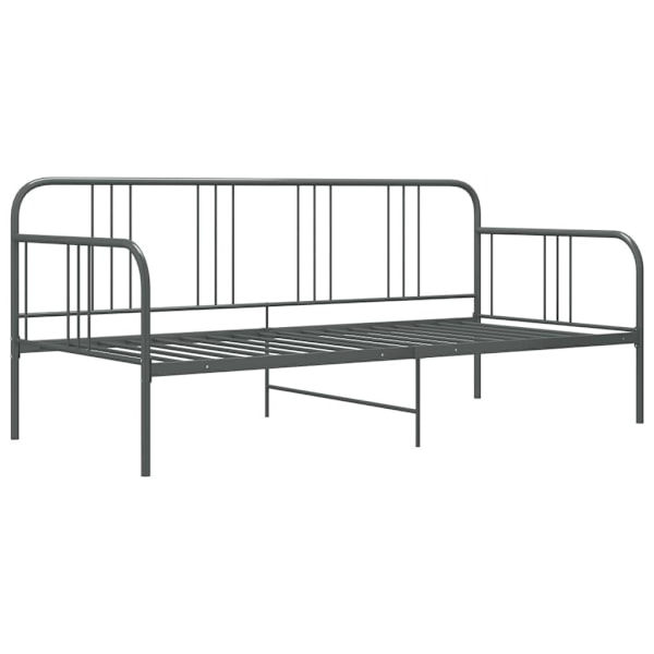 vidaXL Sängram bäddsoffa grå metall 90x200 cm grå
