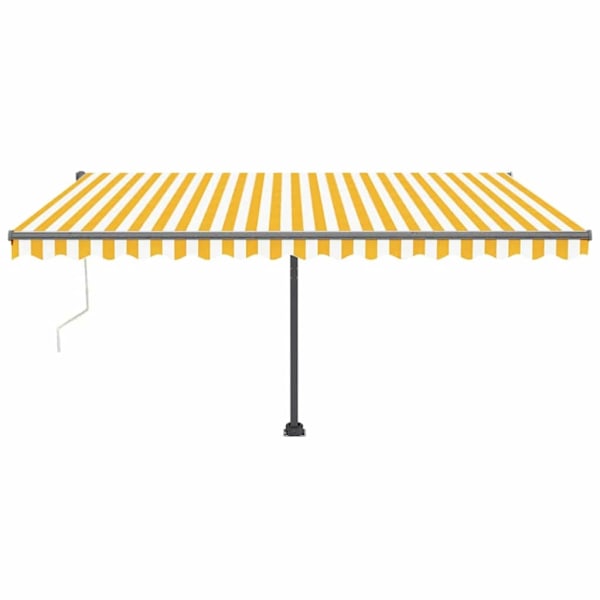 vidaXL Fristående markis automatisk 400x300cm gul/vit Gul