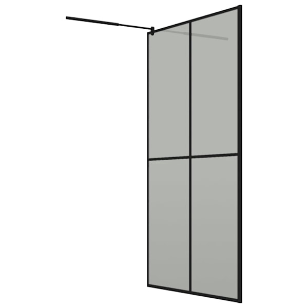 vidaXL Duschvägg 118x190 cm mörkt härdat glas Svart
