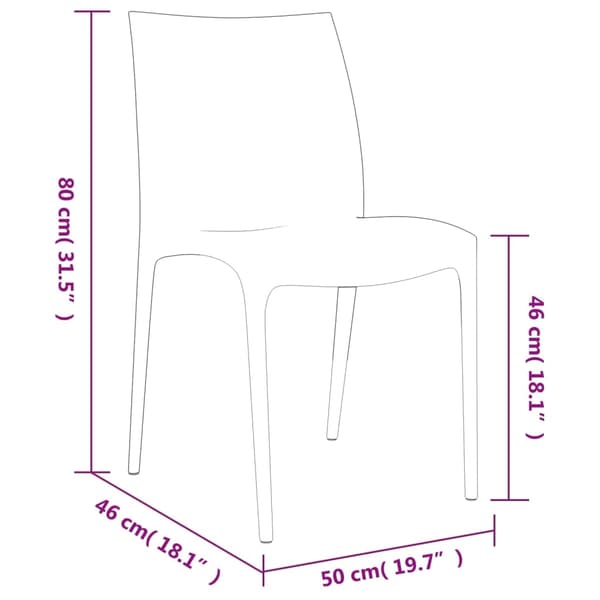 vidaXL Trädgårdsstolar 2 st vit 50x46x80 cm polypropen Vit