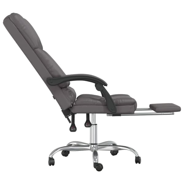 vidaXL Kontorsstol med massage grå konstläder Grå