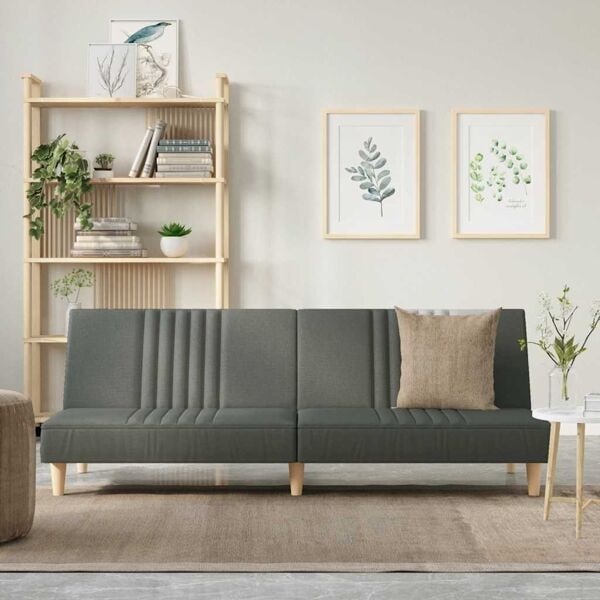 vidaXL Bäddsoffa mörkgrå tyg Grå