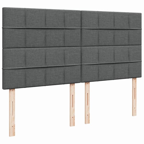 vidaXL Ramsäng med madrass mörkgrå 200x200 cm tyg Grå