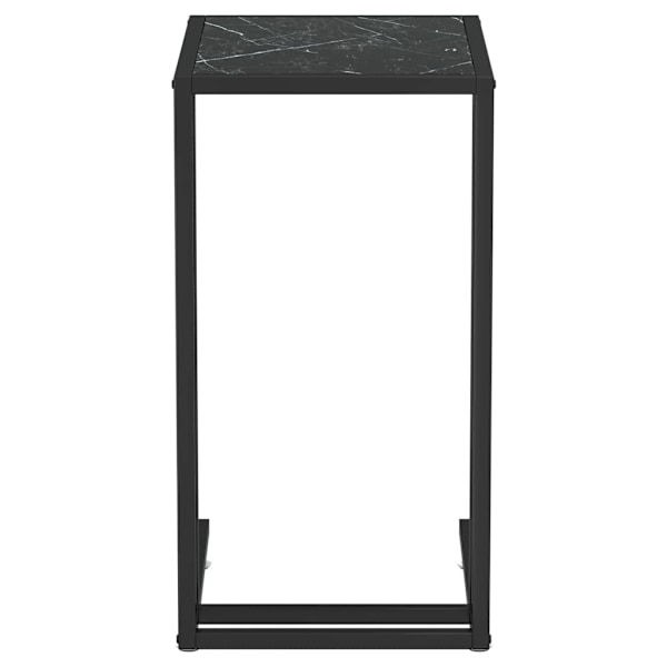 vidaXL Sidobord till datorbord svart marmor 50x35x65 cm härdat glas Svart