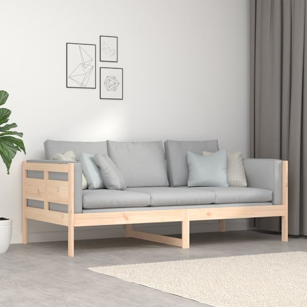 vidaXL Dagbädd massiv furu 90x190 cm Brun