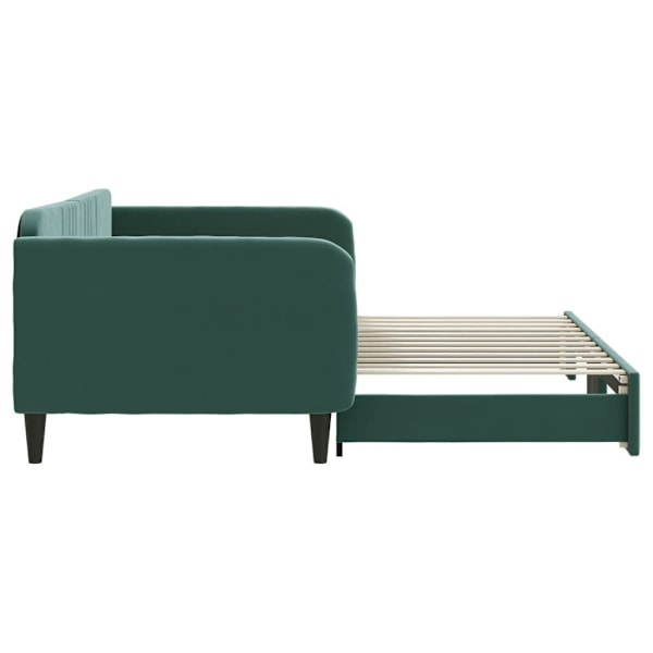 vidaXL Dagbädd utdragbar mörkgrön 100x200 cm sammet Grön