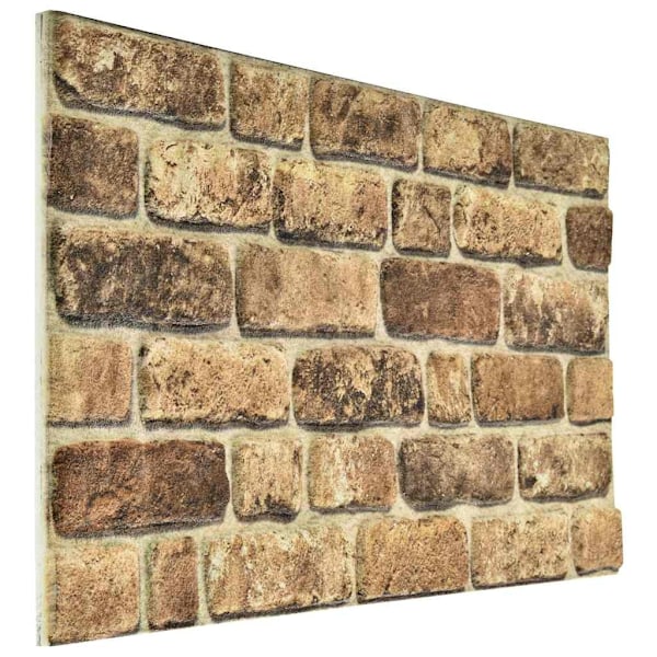 vidaXL Väggpaneler 3D mörkt sandtegel 10 st EPS Beige