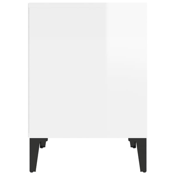 vidaXL Sängbord vit högglans 40x35x50 cm Vit