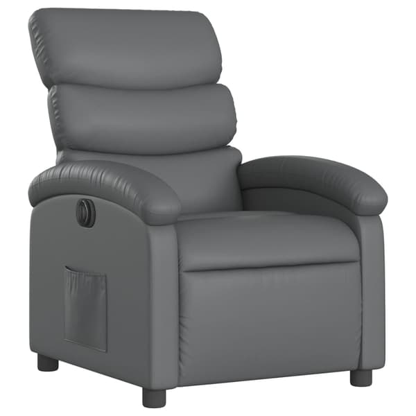 vidaXL Elektrisk reclinerfåtölj grå konstläder Grå