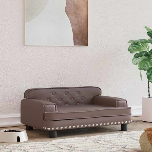vidaXL Hundbädd brun 70x45x30 cm konstläder Brun