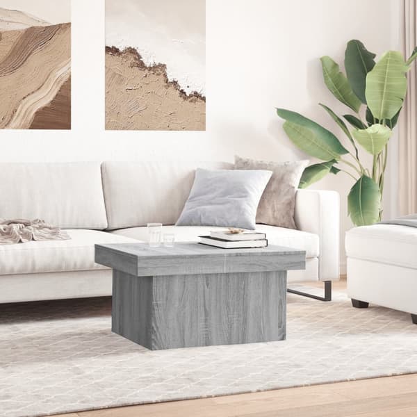 vidaXL Soffbord grå sonoma 80x55x40 cm konstruerat trä Grå