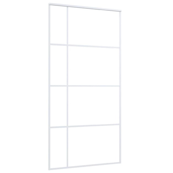vidaXL Skjutdörr ESG-glas och aluminium 102,5x205 cm vit Vit