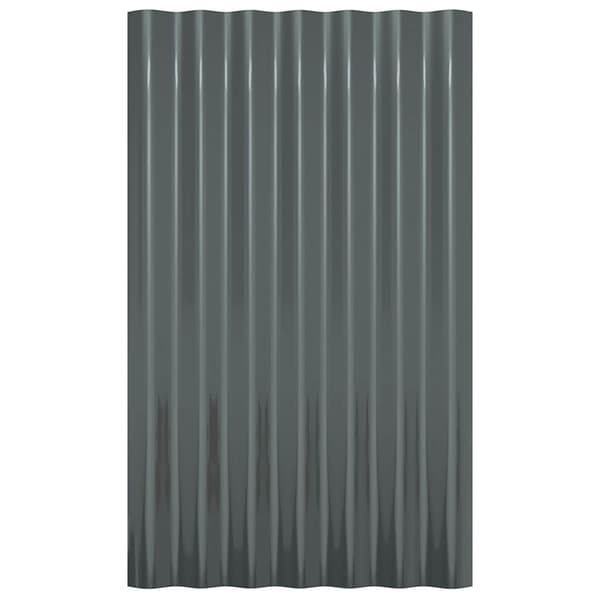 vidaXL Takplåt 36 st pulverlackerat stål antracit 60x36 cm Anthracite