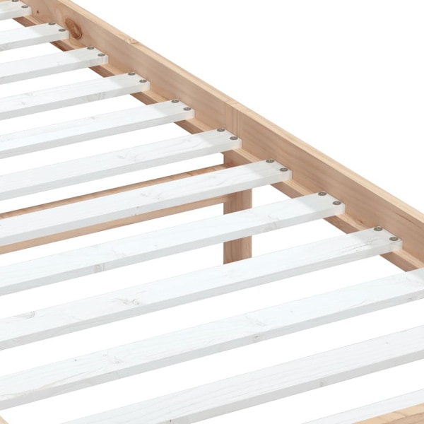 vidaXL Sängram massivt trä 75x190 cm Brun