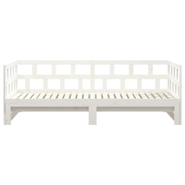 vidaXL Bäddsoffa vit massiv furu 2x(90x200) cm Vit