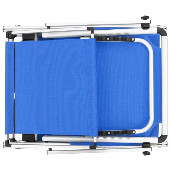 vidaXL Hopfällbara solsängar med tak 2 st aluminium och textilen blå Blå