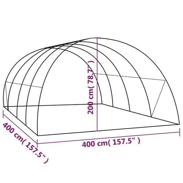 vidaXL Växthus 16 m² 4x4x2 m Grön