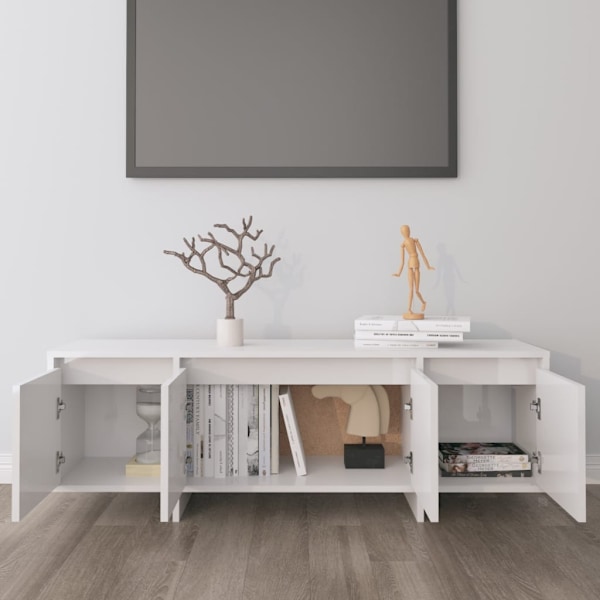 vidaXL TV-bänk vit högglans 120x30x40,5 cm konstruerat trä Vit