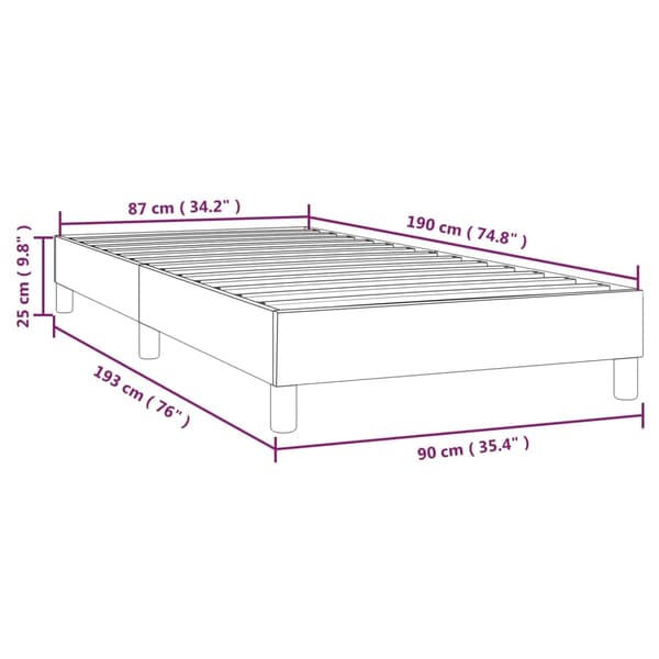 vidaXL Sängram rosa 90x190 cm sammet Rosa