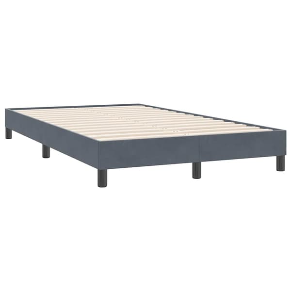 vidaXL Ramsäng med madrass mörkgrå 120x220 cm sammet Grå