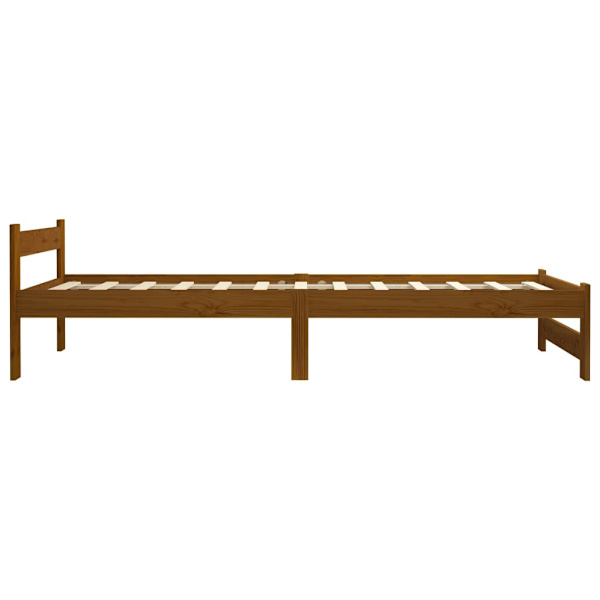 vidaXL Sängram honungsbrun massiv furu 90x200 cm Brun