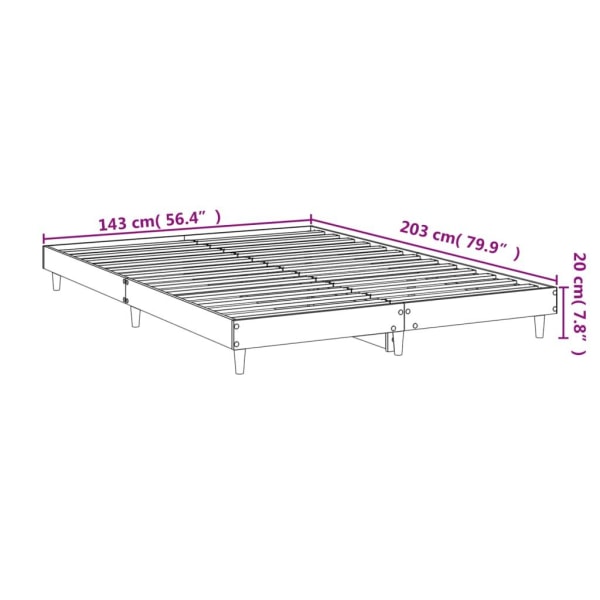 vidaXL Sängram vit 140x200 cm konstruerat trä Vit