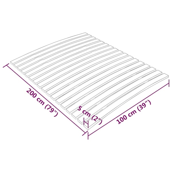 vidaXL Ribbotten med 17 ribbor 100x200 cm Brun