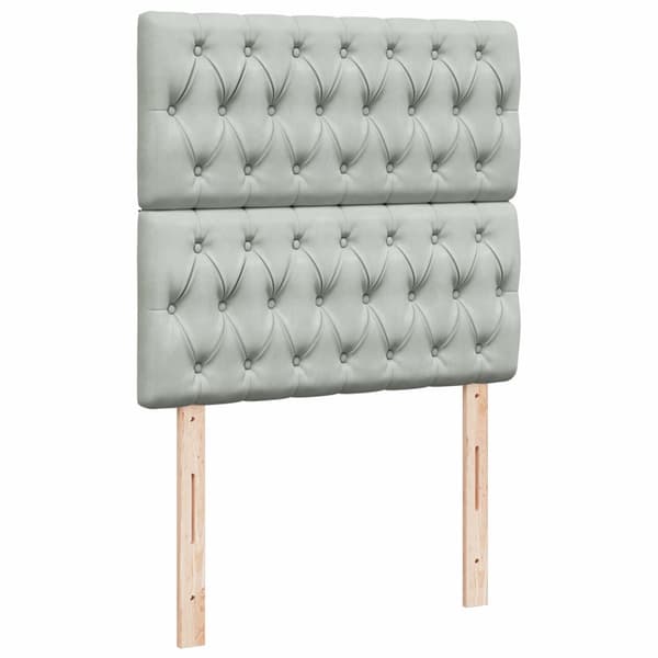vidaXL Ramsäng med madrass ljusgrå 80x200 cm sammet Grå