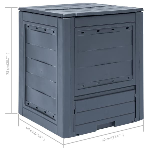 vidaXL Trädgårdskompost 3 st grå 60x60x73 cm 780 L grå