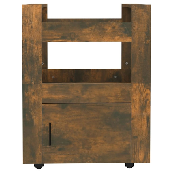 vidaXL Köksvagn rökfärgad ek 60x45x80 cm konstruerat trä Brun