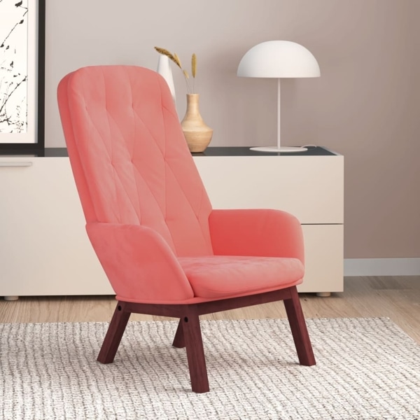 vidaXL Vilstol rosa sammet Rosa