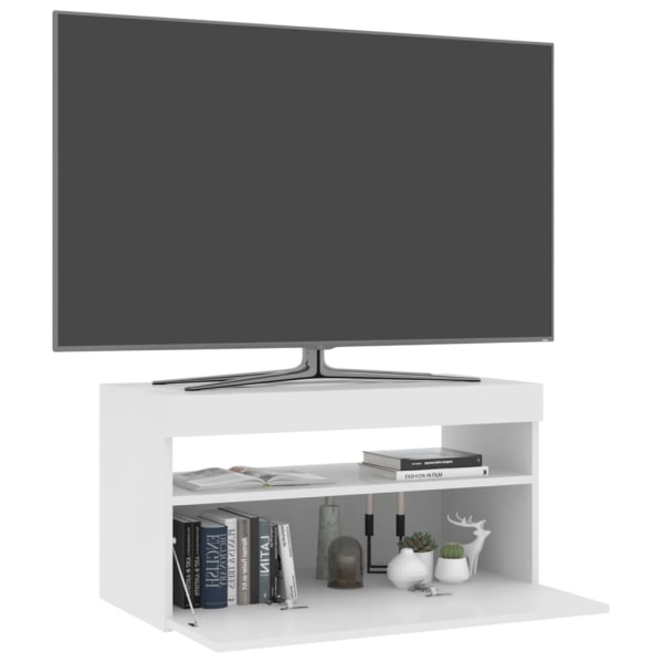 vidaXL Tv-bänk med LED-belysning vit 75x35x40 cm Vit