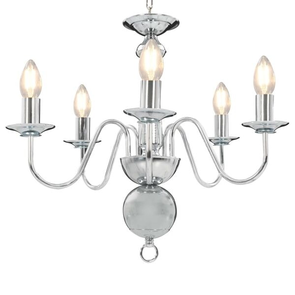 vidaXL Takkrona silver 5 x E14-glödlampor Silver
