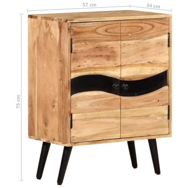 vidaXL Skänk 57x34x75 cm massivt akaciaträ Brun