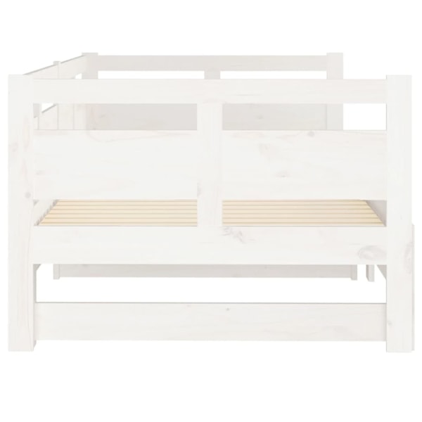 vidaXL Dagbädd utdragbar vit massiv furu 2x(90x200) cm Vit