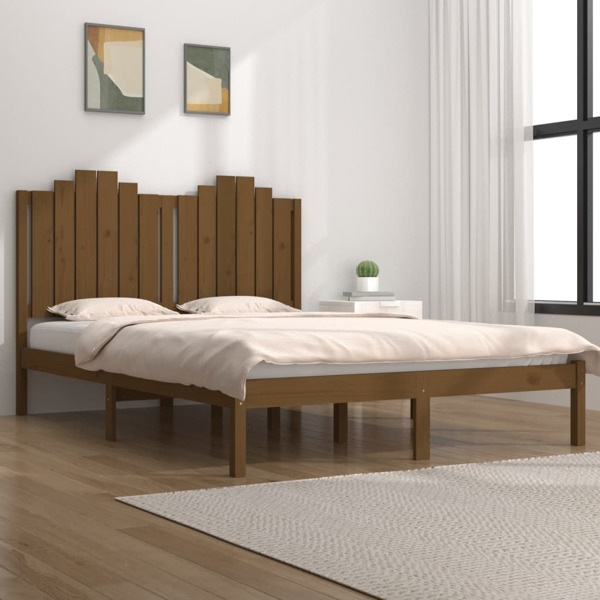 vidaXL Sängram honungsbrun massiv furu 200x200 cm Brun