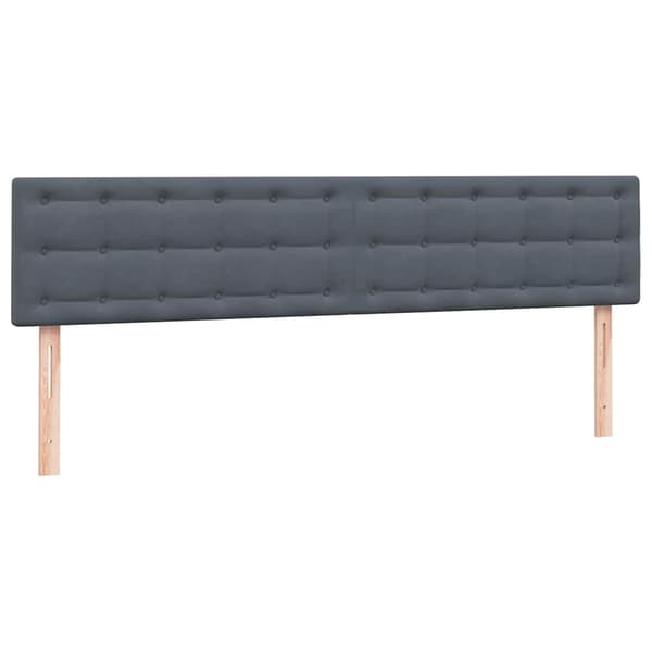 vidaXL Ramsäng med madrass mörkgrå 180x210 cm sammet Grå