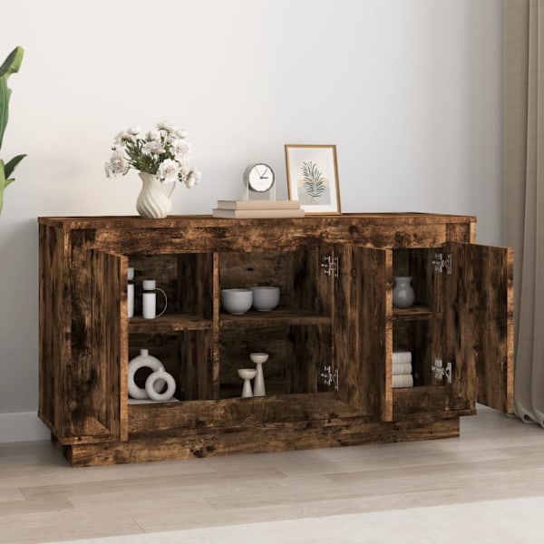 vidaXL Byrå rökfärgad ek 102x35x55 cm konstruerat trä Brun
