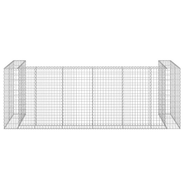 vidaXL Gabionmur för soptunnor galvaniserat stål 325x100x110 cm Silver