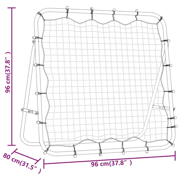 vidaXL Justerbar kickback rebounder 96x80x96 cm stål & PE