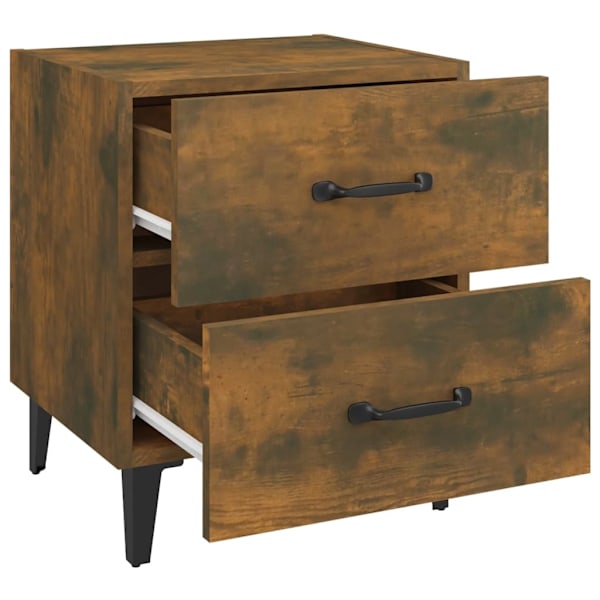 vidaXL Sängbord 2 st Rökfärgad ek 40x35x47,5 cm Brun