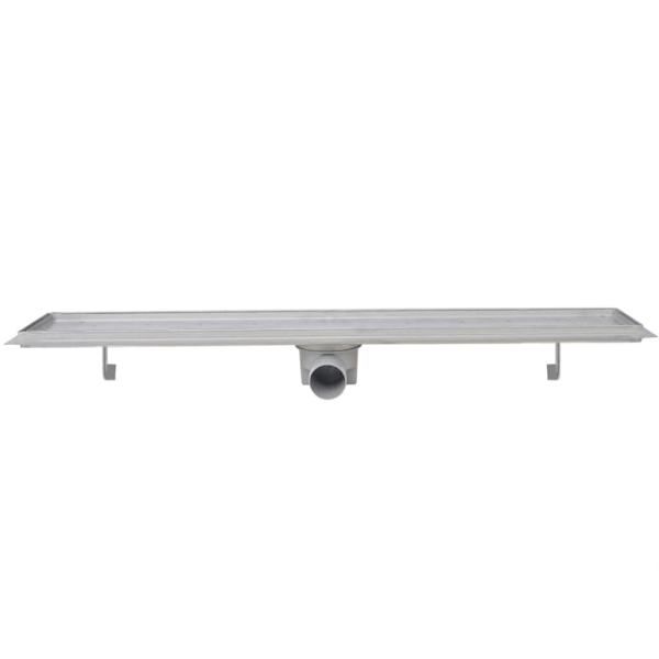 vidaXL Avlång golvbrunn 2 st rostfritt stål 830x140 mm