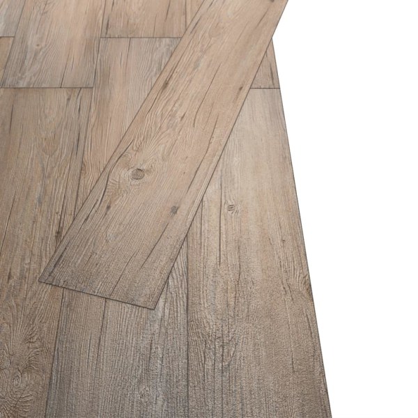 vidaXL Ej självhäftande PVC-golvplankor 5,26 m² 2 mm ek brun Brun
