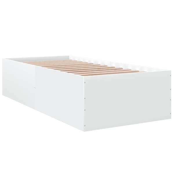vidaXL Sängram vit 100x200 cm konstruerad trä Vit