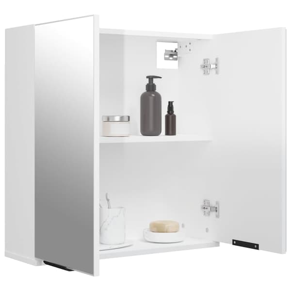vidaXL Spegelskåp vit högglans 64x20x67 cm Vit