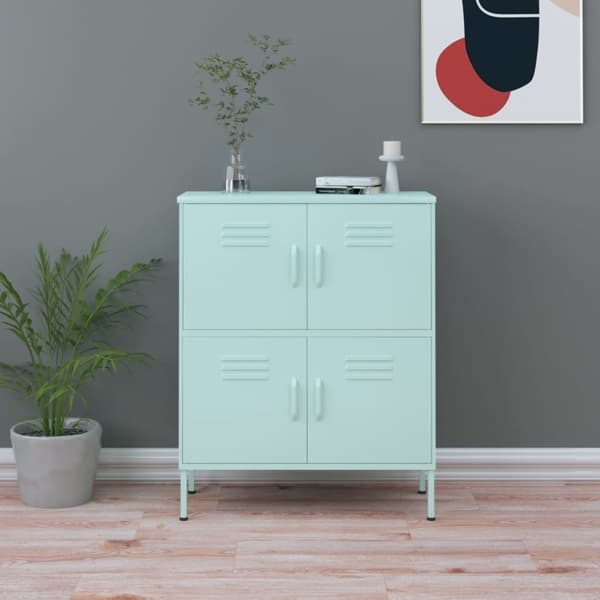 vidaXL Förvaringsskåp mintgrön 80x35x101,5 cm stål Blå