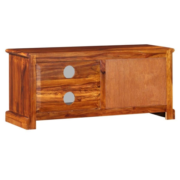 vidaXL TV-bänk massivt sheshamträ 90x30x40 cm Brun