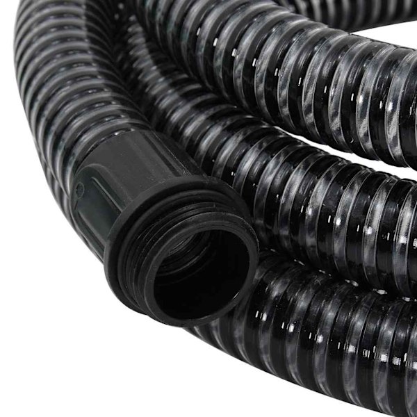 vidaXL Sugslang med kopplingar mässing svart 1,1" 5 m PVC Svart