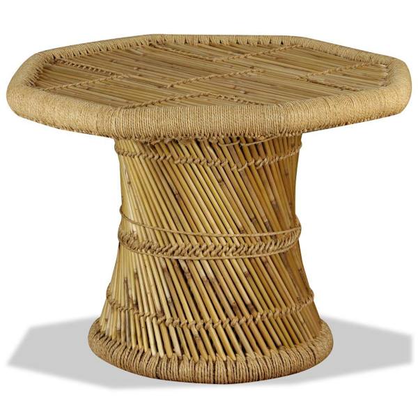 vidaXL Soffbord bambu oktogon 60x60x45 cm Brun