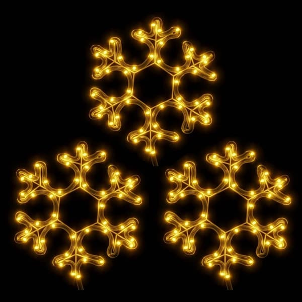 vidaXL Snöflinga ljusslinga med LED 3 st varmvit 27x27 cm